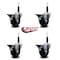 Service Caster 3.5'' Soft Rubber Swivel 3/4'' Expanding Stem Caster Set with Brake, 4PK SCC-EX20S3514-SRS-PLB-34-4 - alternate 2